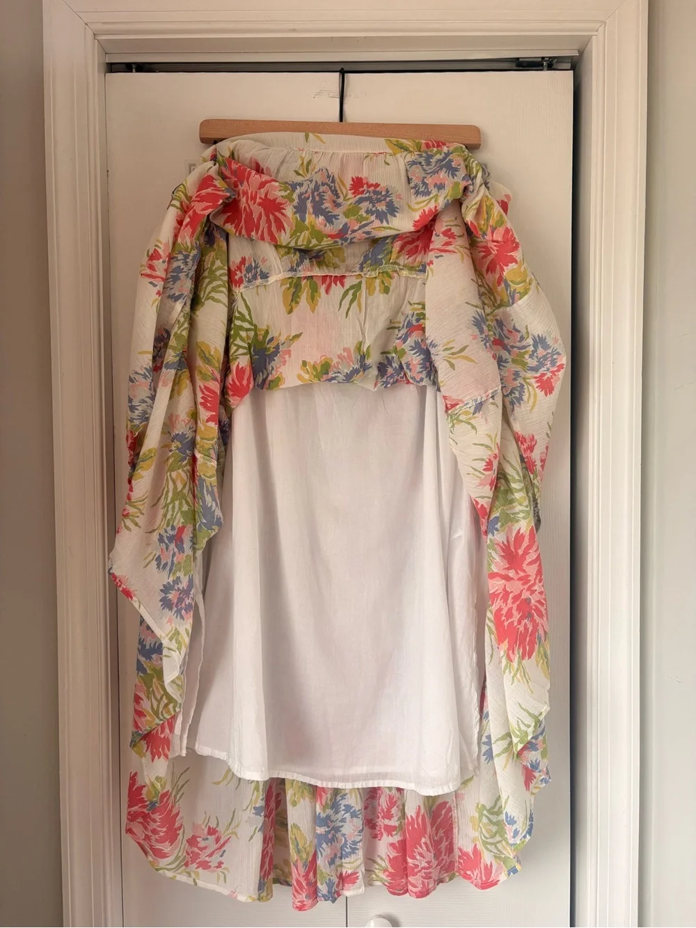 Chaps 100% Cotton Floral Tiered Maxi Skirt - Picture 3 of 7